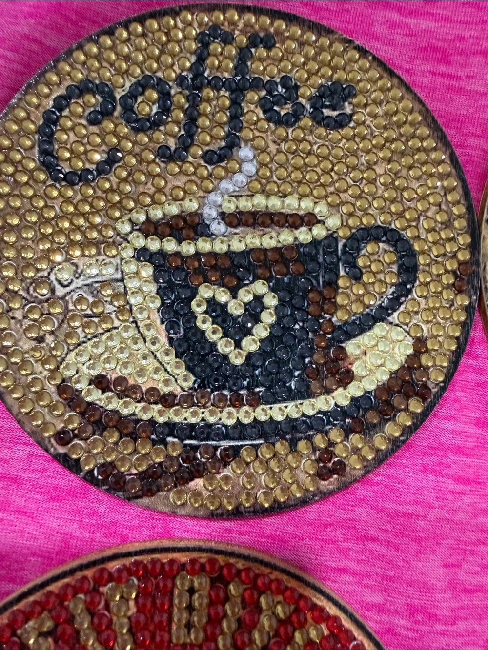 Coffee Cup Decorative Trivet Stand - Brown and Black coasters handmade